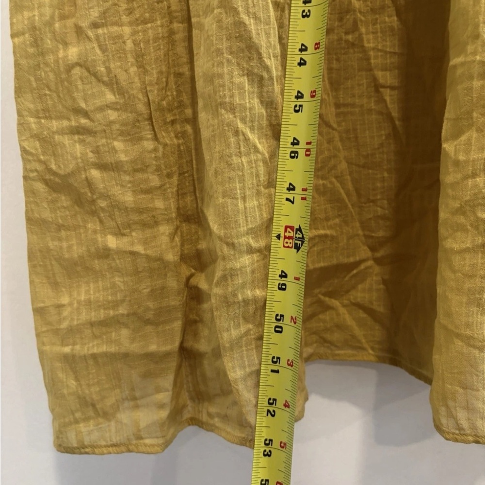 Zara 100% Cotton Oversized Kaftan Mustard Structured Dress M/L - Picture 7 of 9